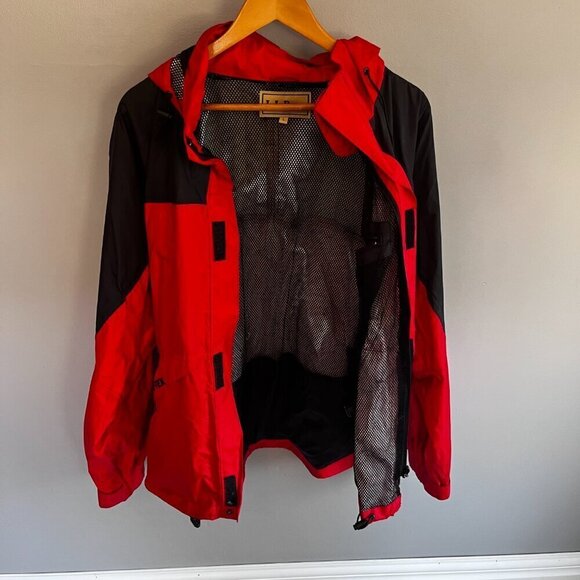 Vintage 90s L.L. Bean Men’s Red Black Jacket Coat Y2K Size Large Gore-Tex - Picture 11 of 16